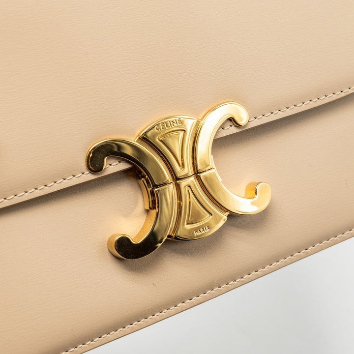 Top Quality Celine Teen Triomphe Bag Calfskin Light Beige