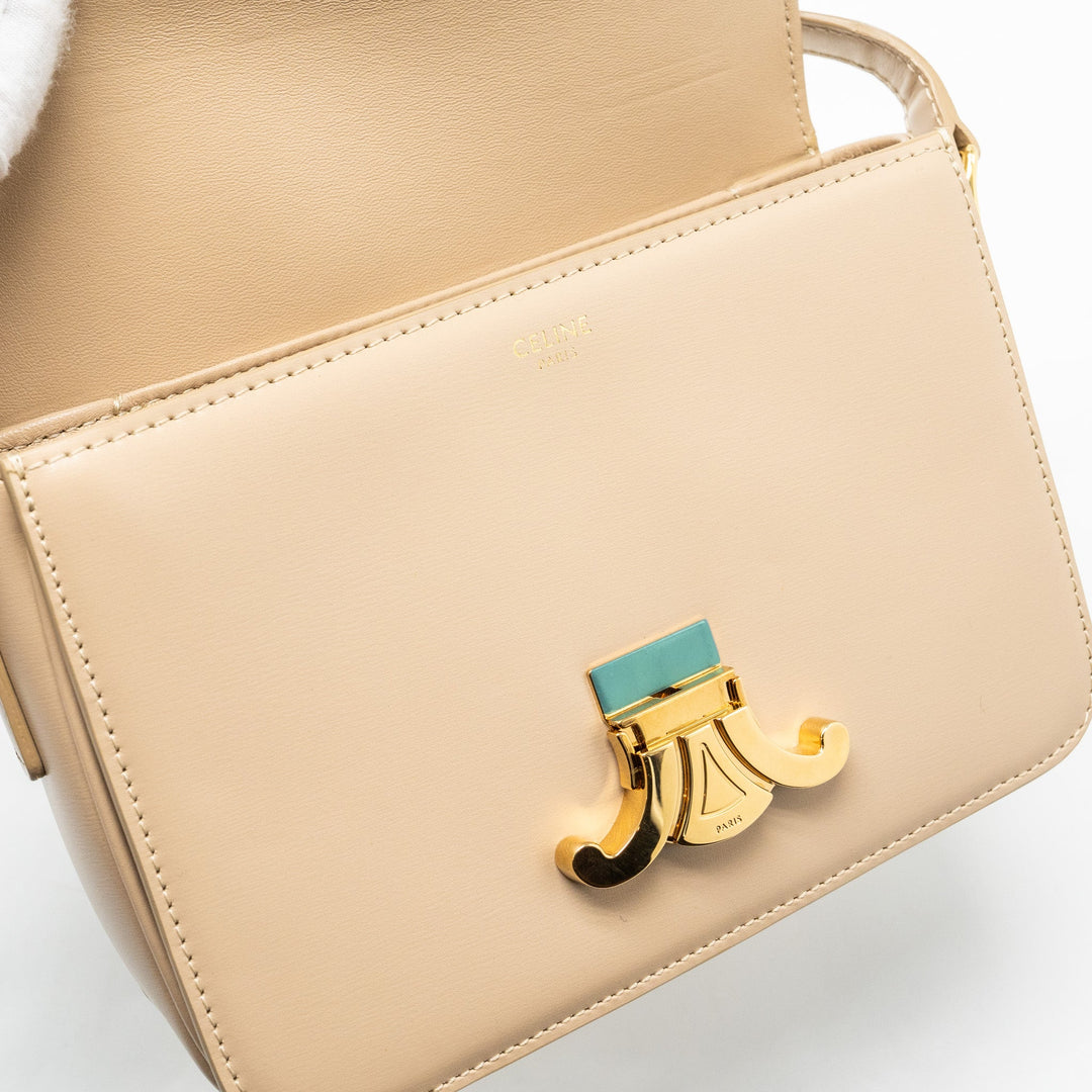 Top Quality Celine Teen Triomphe Bag Calfskin Light Beige