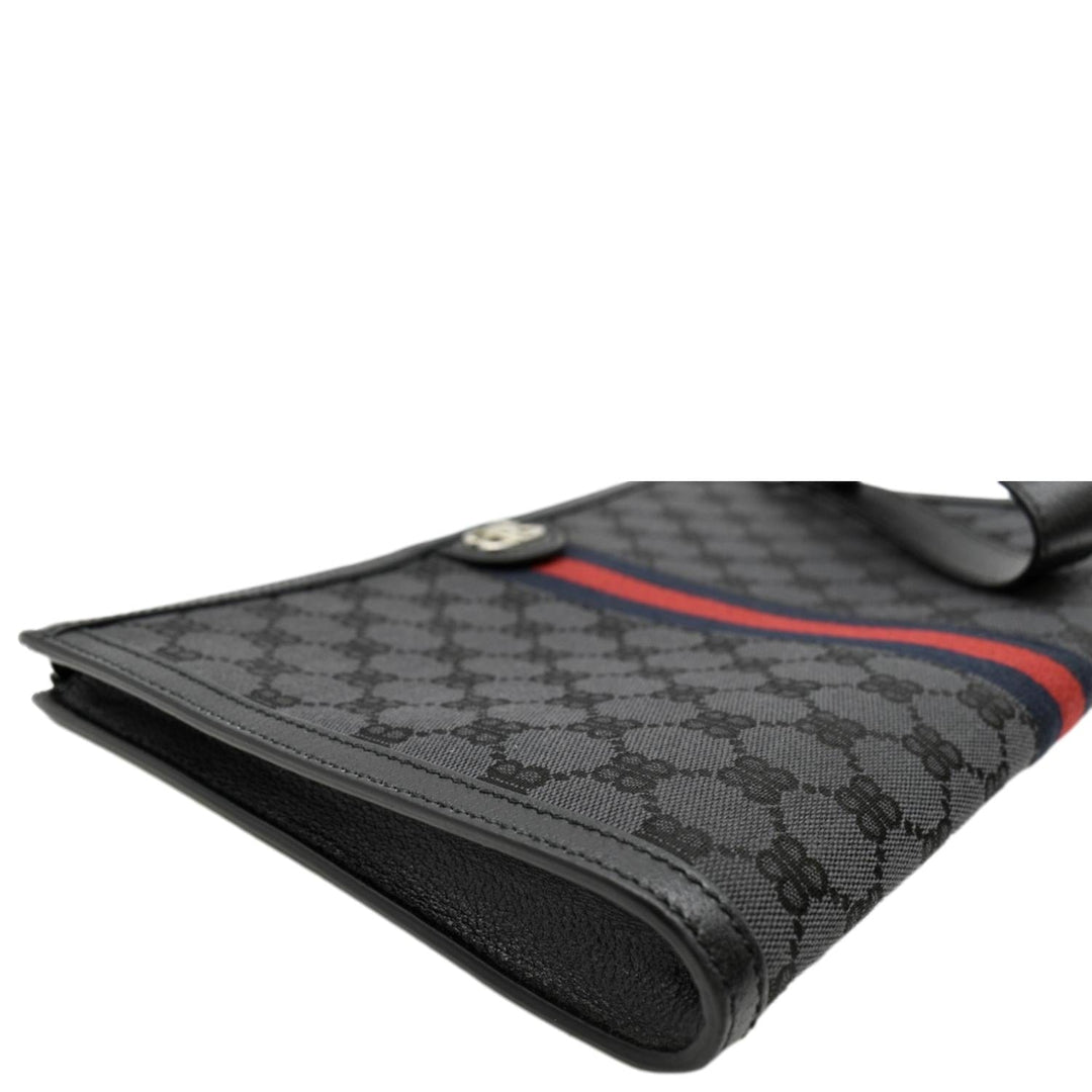 balenciaga X Gucci Hacker Project Web BB Canvas Wristlet Clutch Black 680382