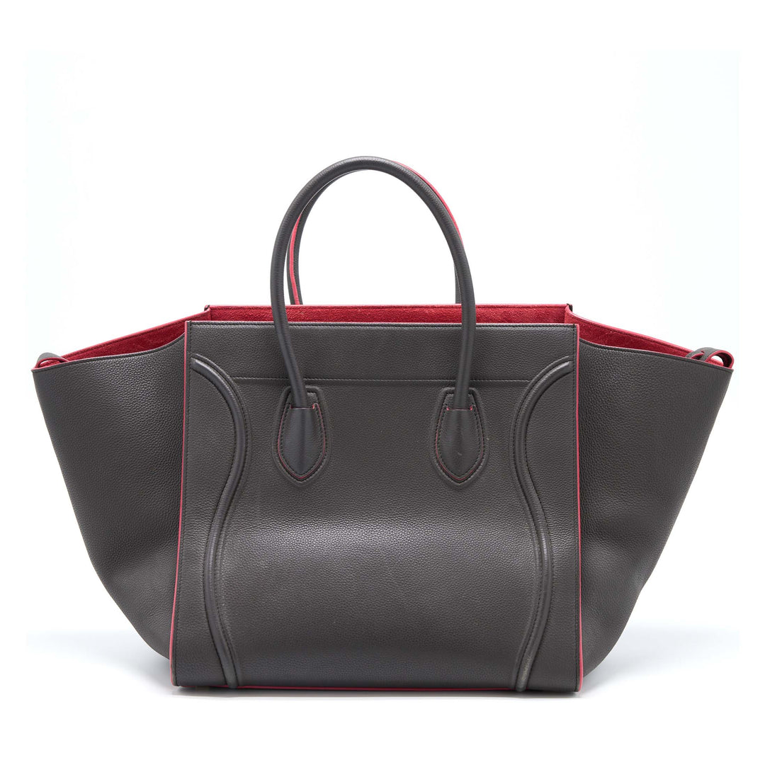Celine Large Phantom Luggage Bag Calfskin Dark Grey/Pink
