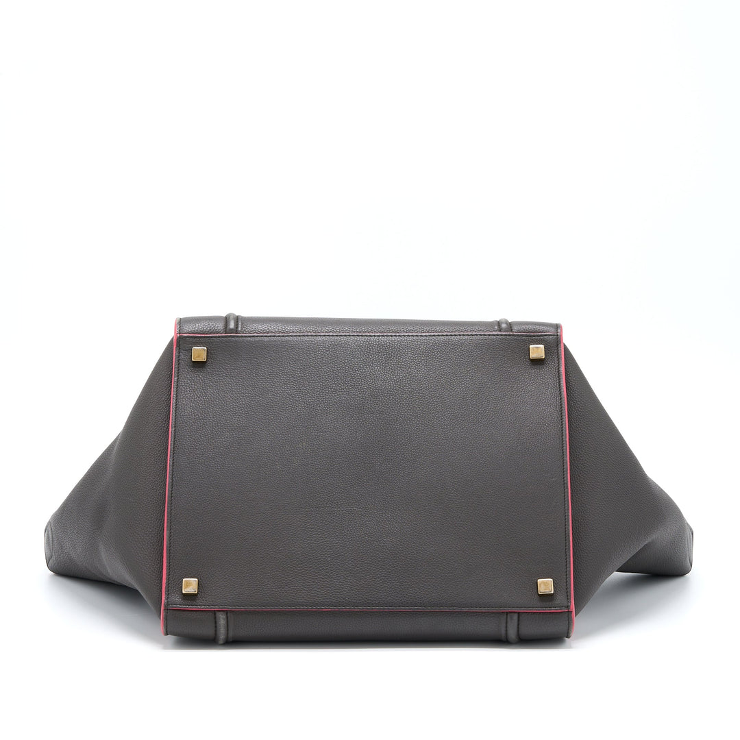 Celine Large Phantom Luggage Bag Calfskin Dark Grey/Pink