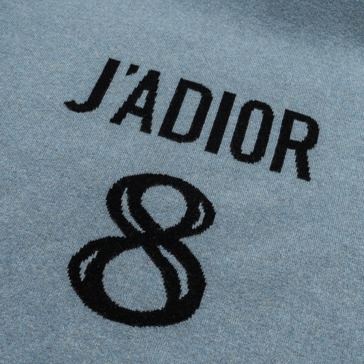 Top quality Dior Size 36 J'aTop quality Dior 8' Hooded Sweater with Rear Signature Cashmere Blue Grey/Black