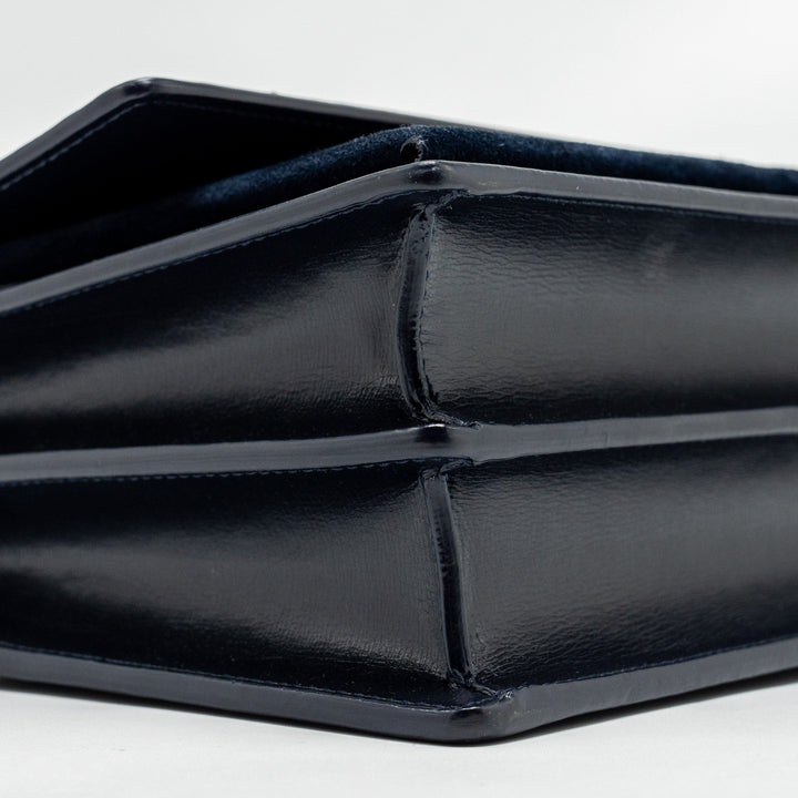 Saint Laurent /YSL Sunset Bag Python/Suede Navy GHW
