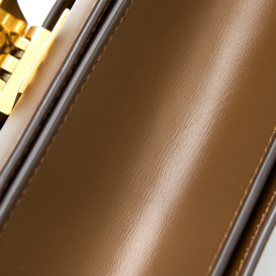 Celine Medium Classic Box Bag Calfskin Caramel Brushed