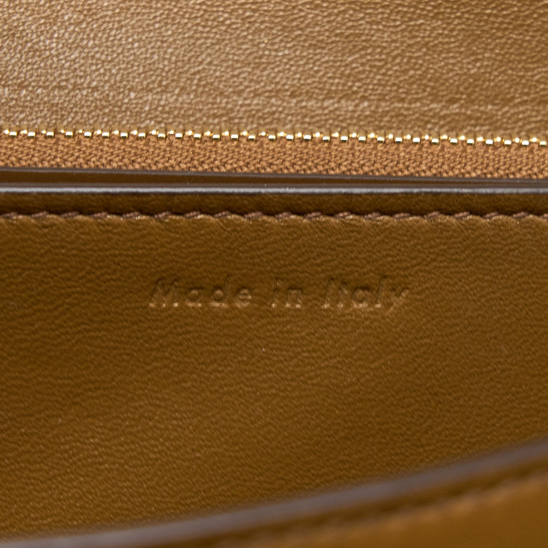 Celine Medium Classic Box Bag Calfskin Caramel Brushed