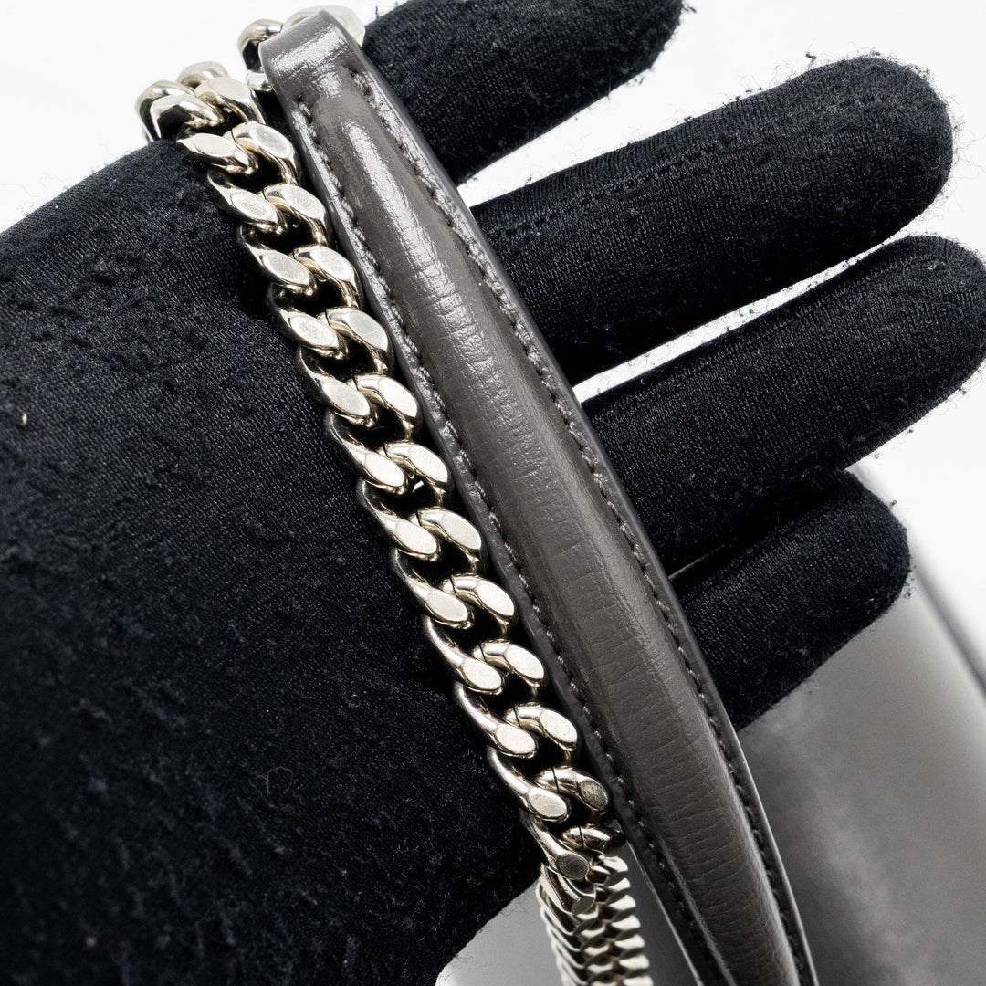 Saint Laurent Medium Sunset Chain Bag Calfskin Dark Grey Ruthenium Hardware