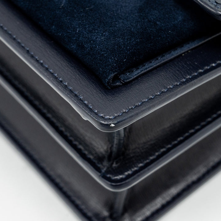 Saint Laurent /YSL Sunset Bag Python/Suede Navy GHW