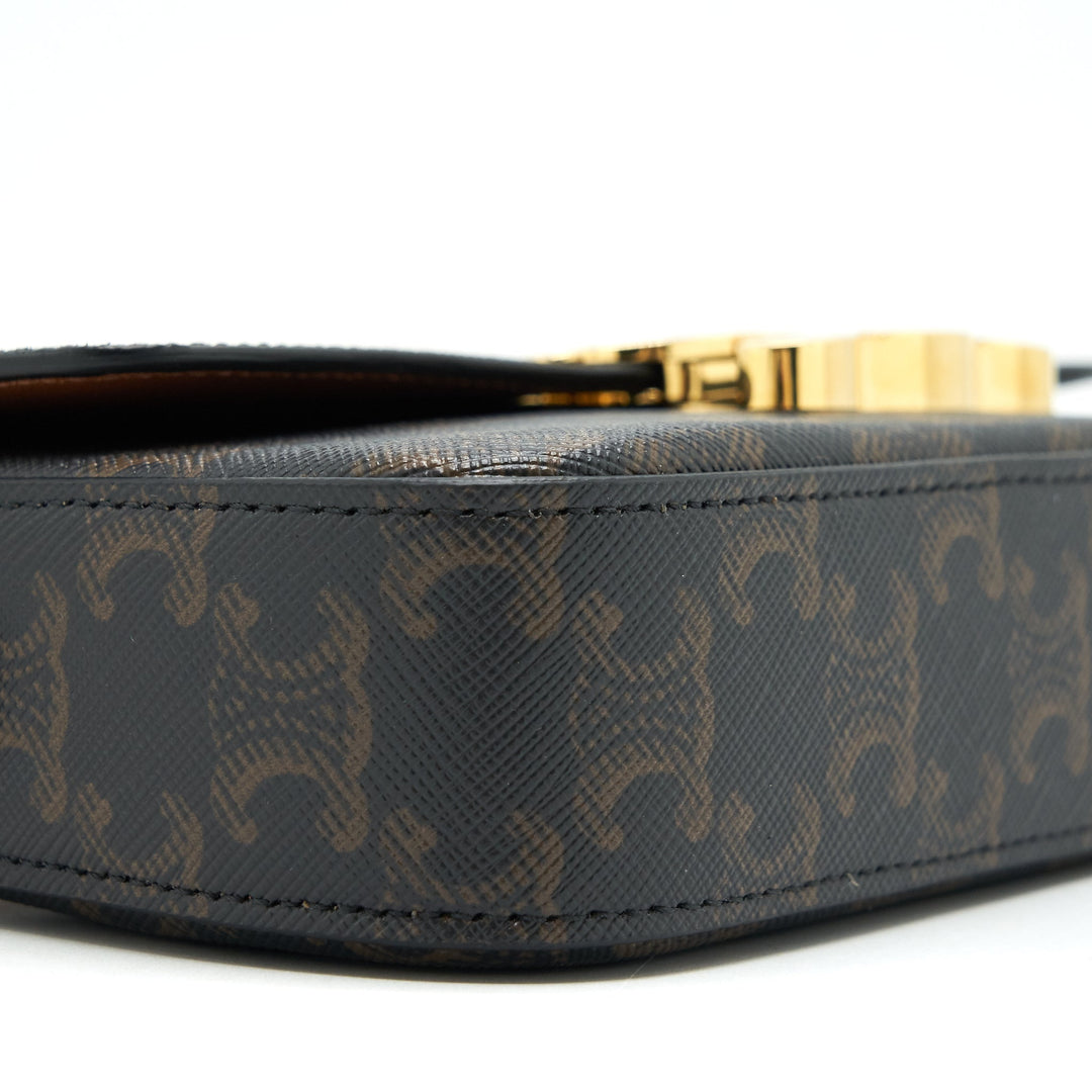 Top Quality Celine Triomphe Shoulder Bag in Triomphe Canvas and Calfskin