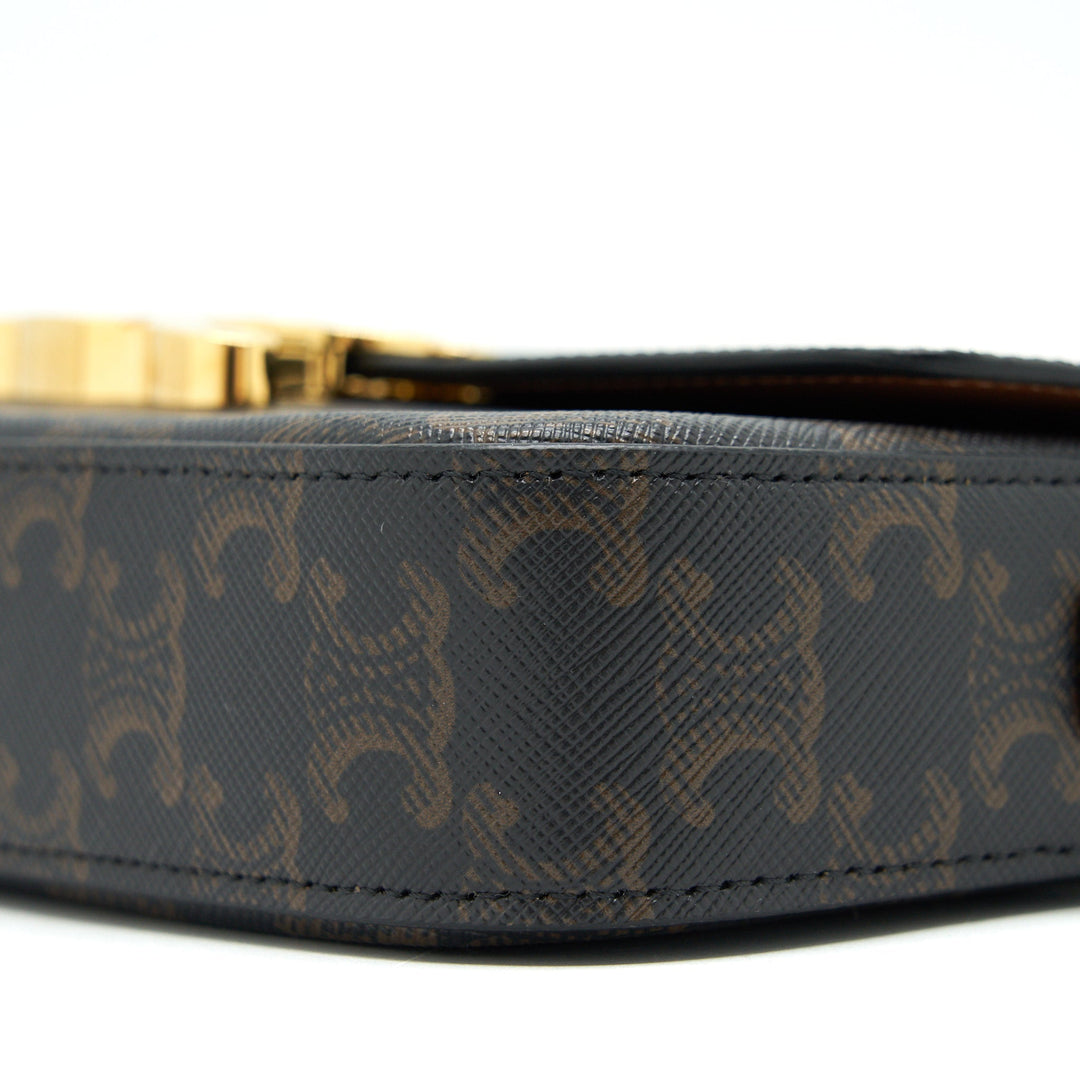 Top Quality Celine Triomphe Shoulder Bag in Triomphe Canvas and Calfskin