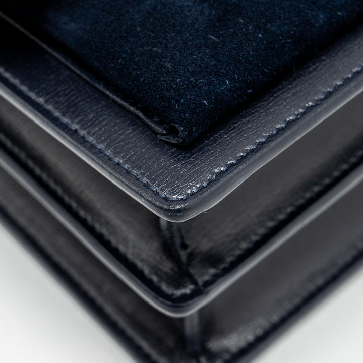 Saint Laurent /YSL Sunset Bag Python/Suede Navy GHW