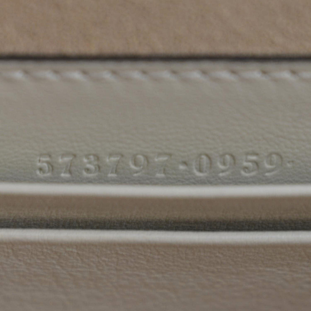 GUCCI Rajah Mini Leather Chain Shoulder Bag White 573797