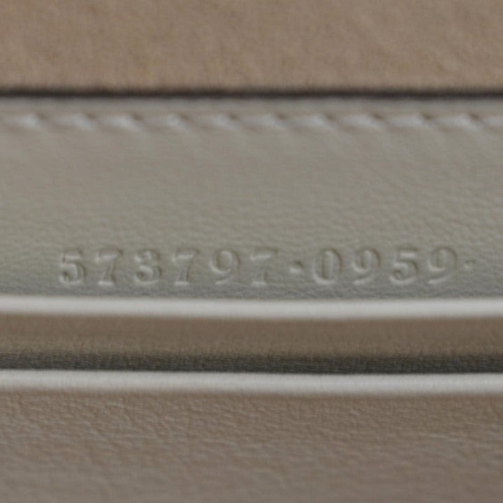 GUCCI Rajah Mini Leather Chain Shoulder Bag White 573797