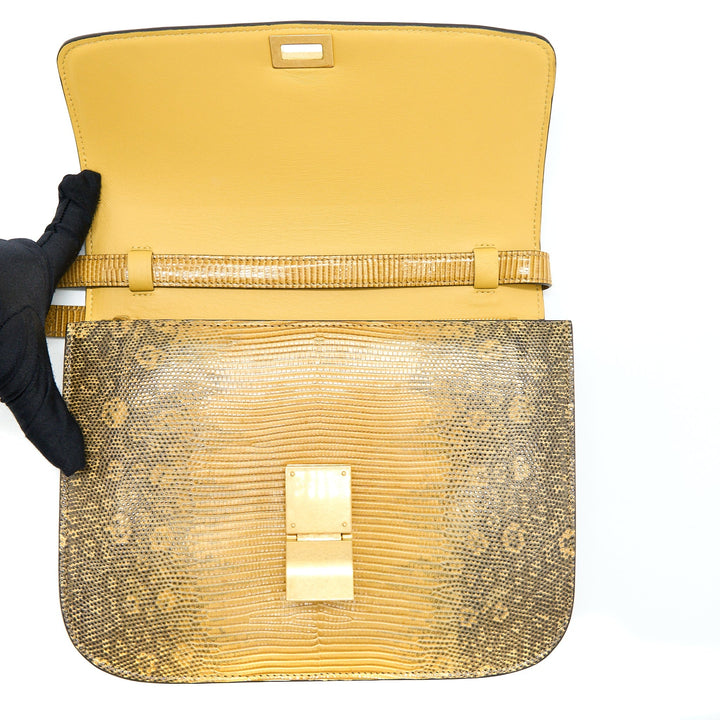 Celine Medium Box Lizard Natural Brushed