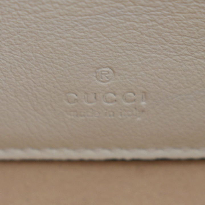 GUCCI Rajah Mini Leather Chain Shoulder Bag White 573797