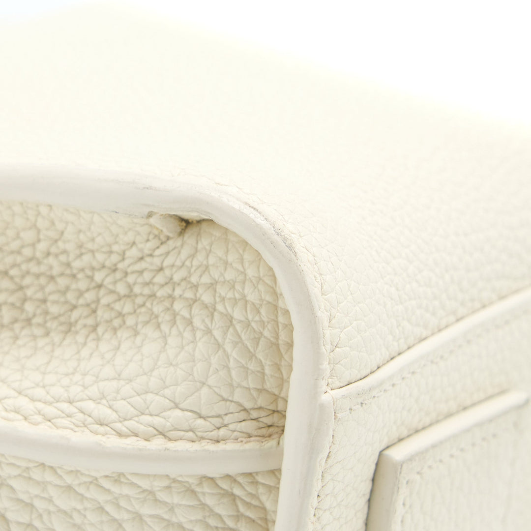 Saint Laurent Sac De Jour Tote Bag Calfskin White SHW