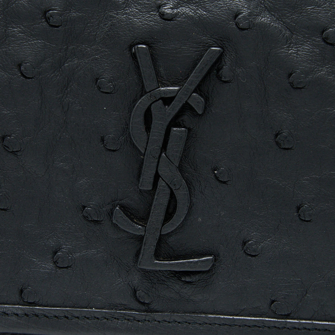 Saint Laurent Niki Baby Ostrich Black GHW