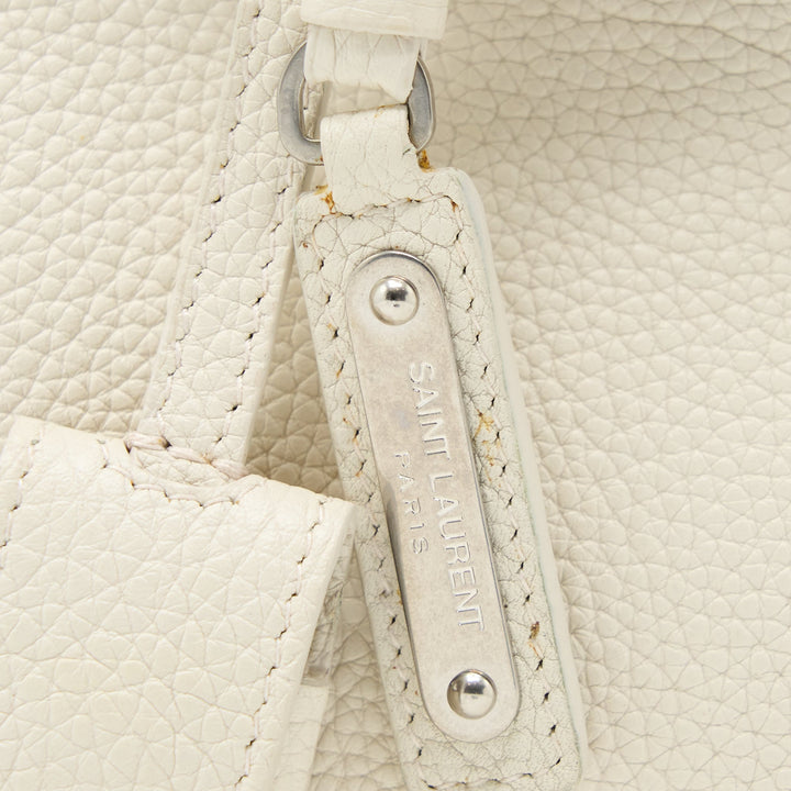 Saint Laurent Sac De Jour Tote Bag Calfskin White SHW