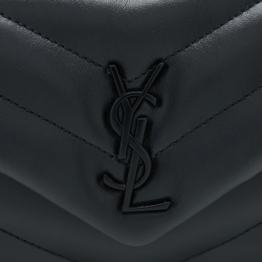 Saint Laurent Loulou Toy Strap Bag Calfskin Black With Black Hardware