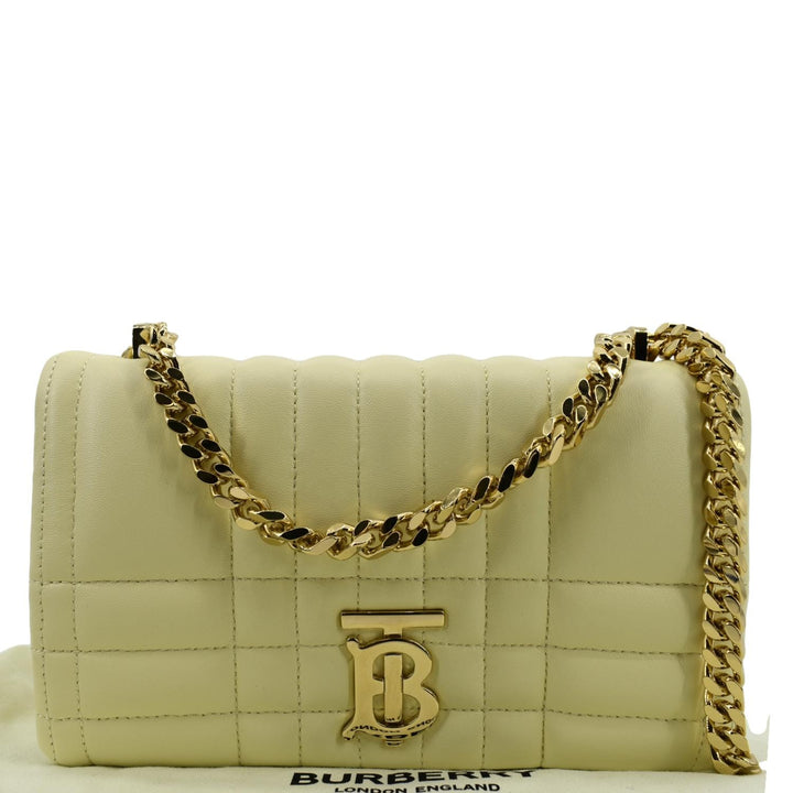 Burberry Lola Medium Quilted  Leather Shoulder Bag Cool Lemon