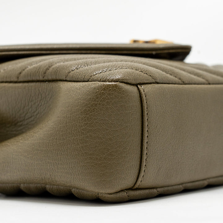 Saint Laurent/YSL Medium College Bag Quilted Lambskin Anemone Green GHW