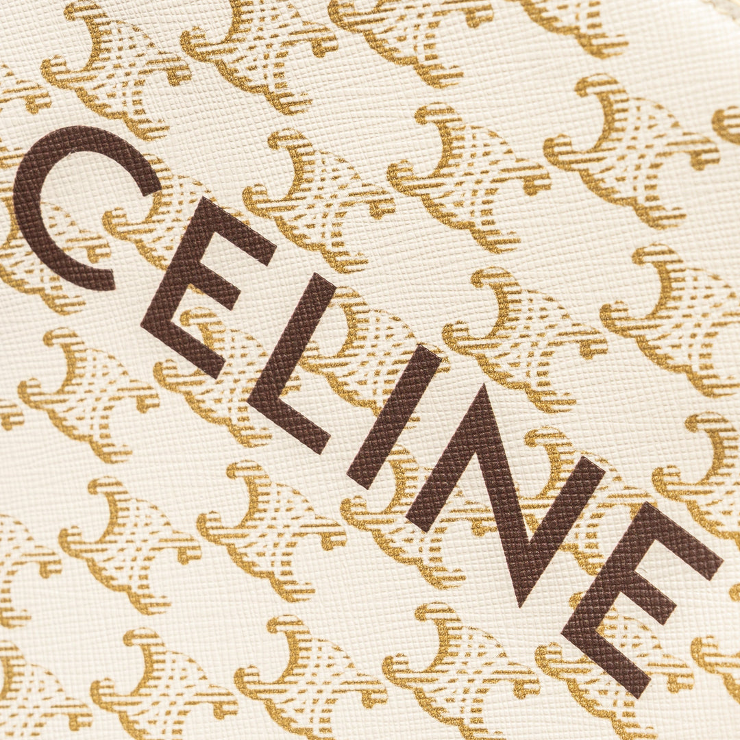 Top Quality Celine Mini Vertical Cabas in Triomphe Canvas/Calfskin White