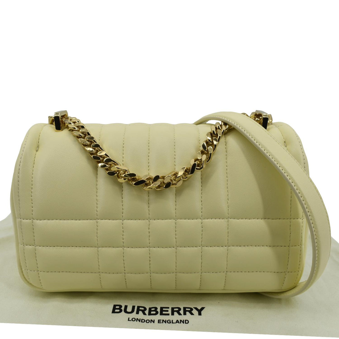 Burberry Lola Medium Quilted  Leather Shoulder Bag Cool Lemon