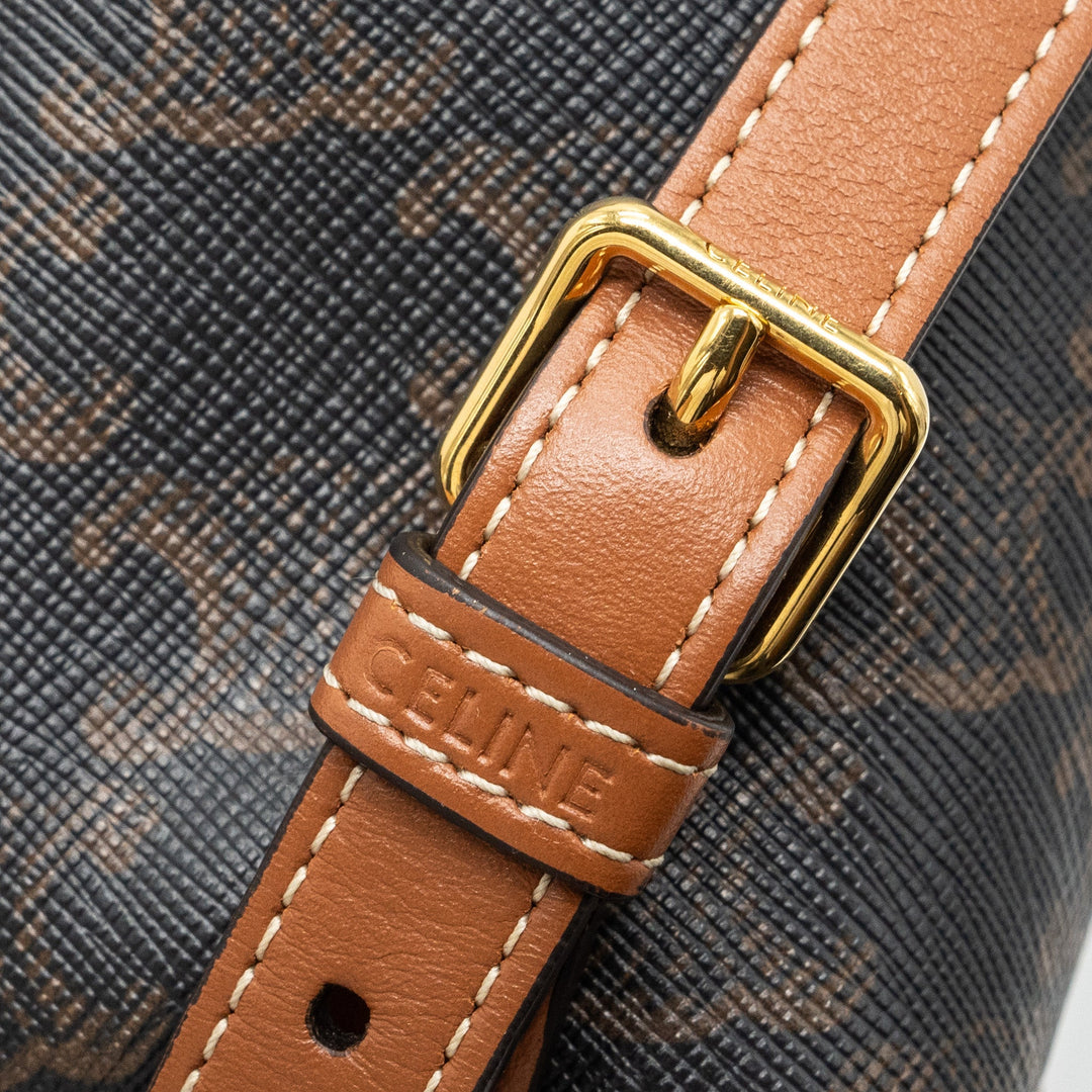 Celine Mini Backpack Folco Triomphe Canvas Calfskin TAN