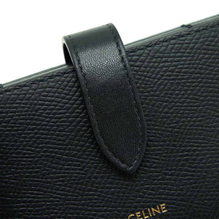 Top Quality Celine Accordeon Card Holder Grained Calfskin Black