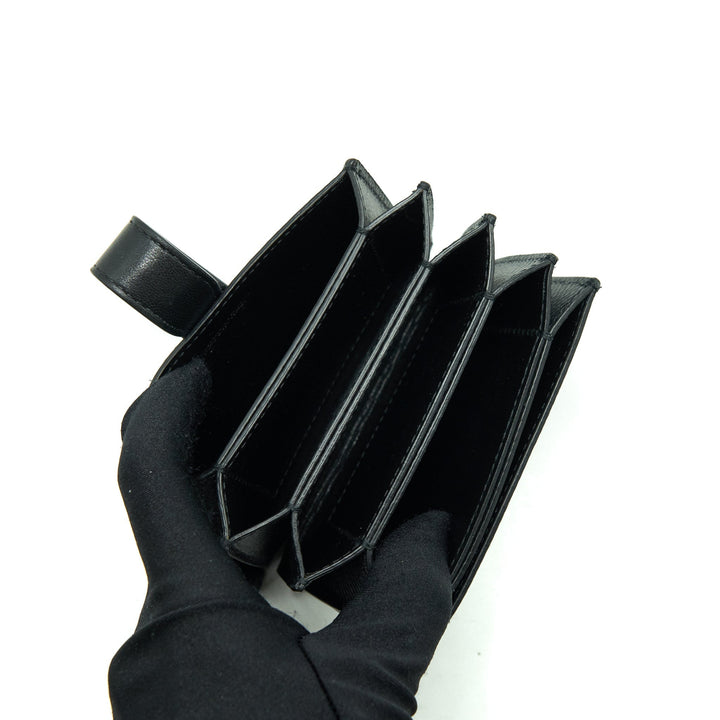 Top Quality Celine Accordeon Card Holder Grained Calfskin Black