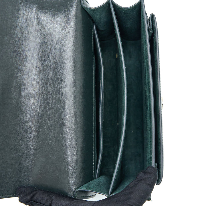 Saint Laurent Sunset Chain Bag Calfskin Dark Green SHW