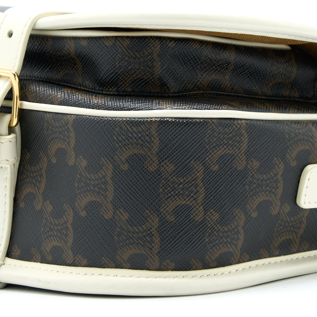 Top Quality Celine Medium Folco Bag Triomphe Canvas/White LGHW