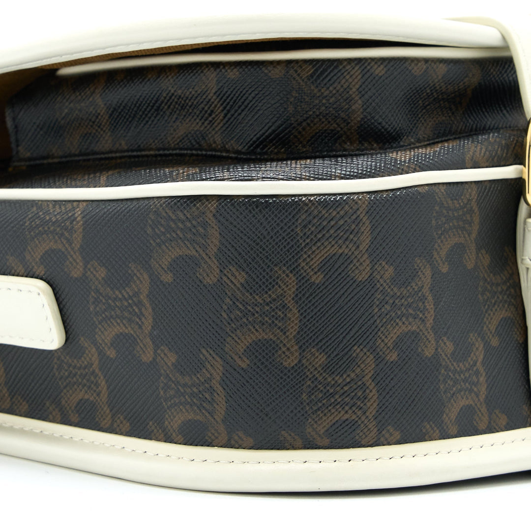 Top Quality Celine Medium Folco Bag Triomphe Canvas/White LGHW
