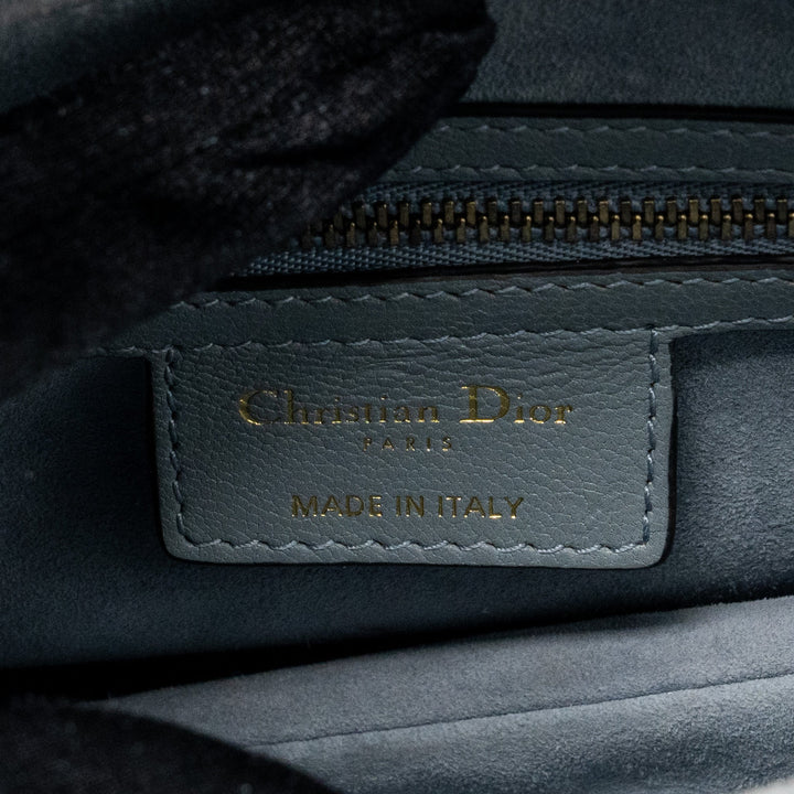 Top quality Dior Medium Saddle Bag Goatskin Light Blue