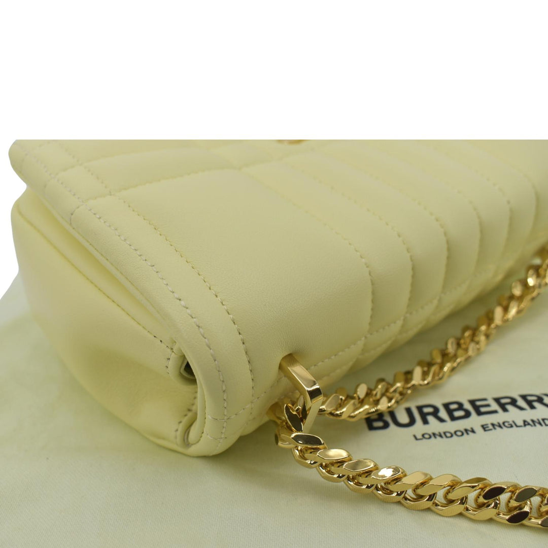 Burberry Lola Medium Quilted  Leather Shoulder Bag Cool Lemon