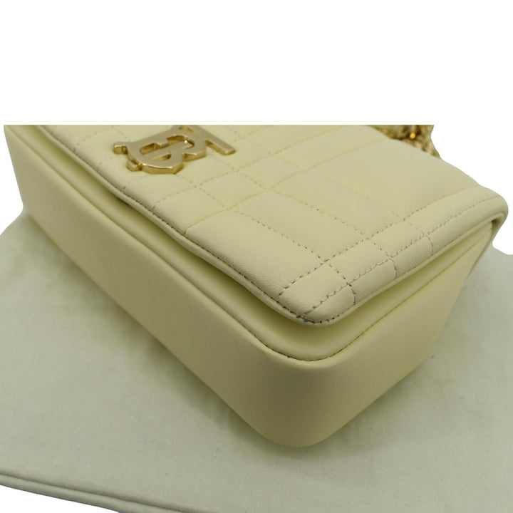 Burberry Lola Medium Quilted  Leather Shoulder Bag Cool Lemon