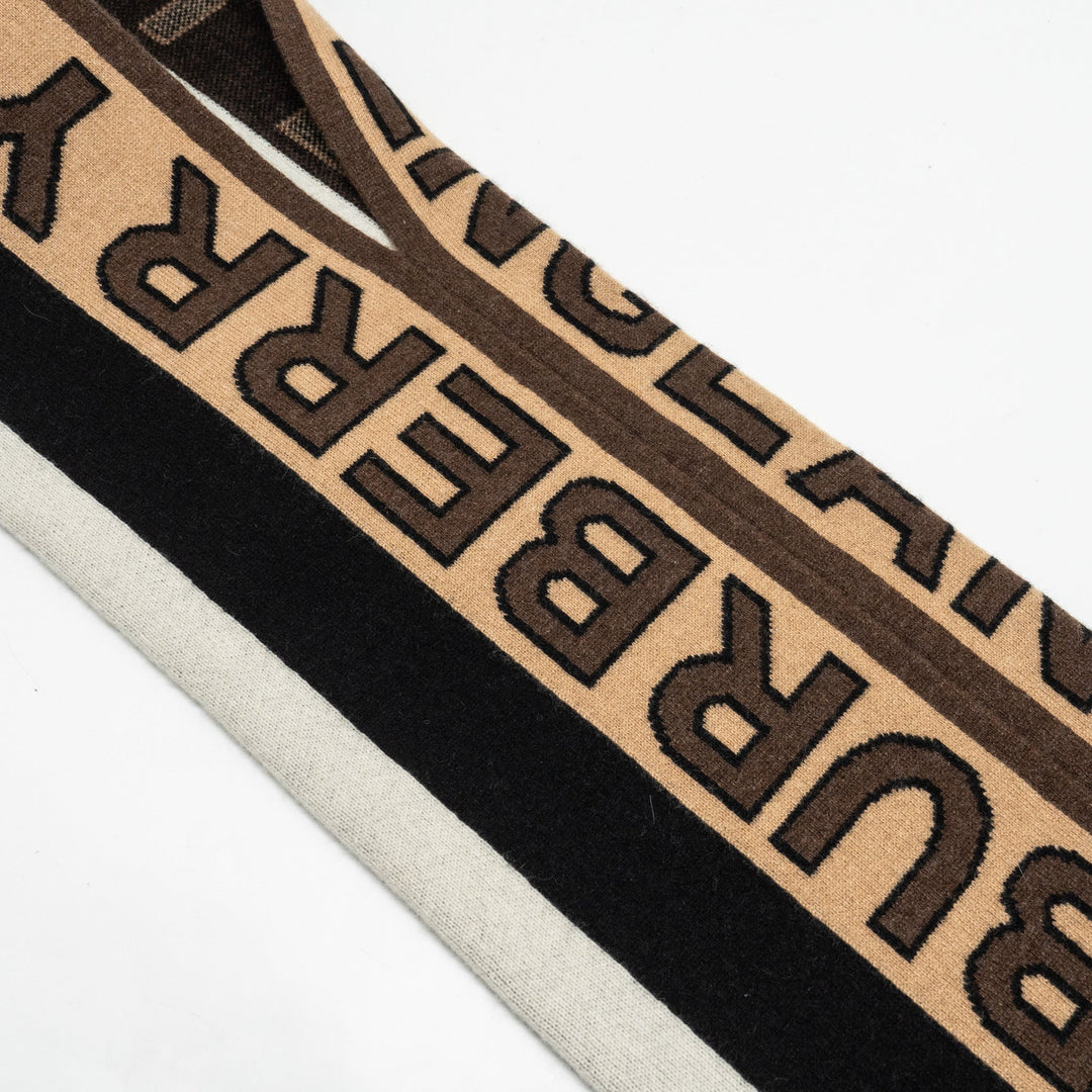 Burberry Jacquard Logo Capelet with Sleeves Cashmere Brown/Multicolour
