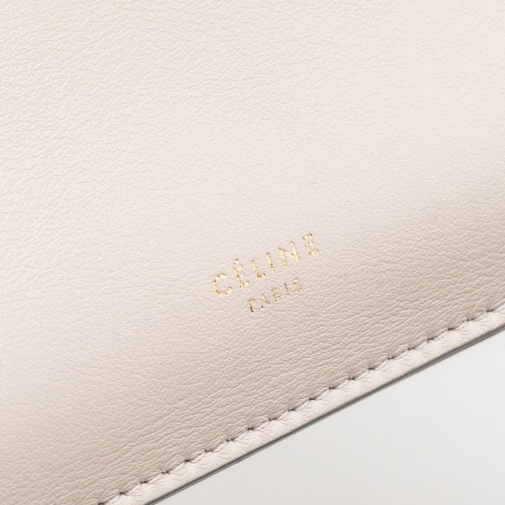 Celine mini clasp shoulder bag light grey leather