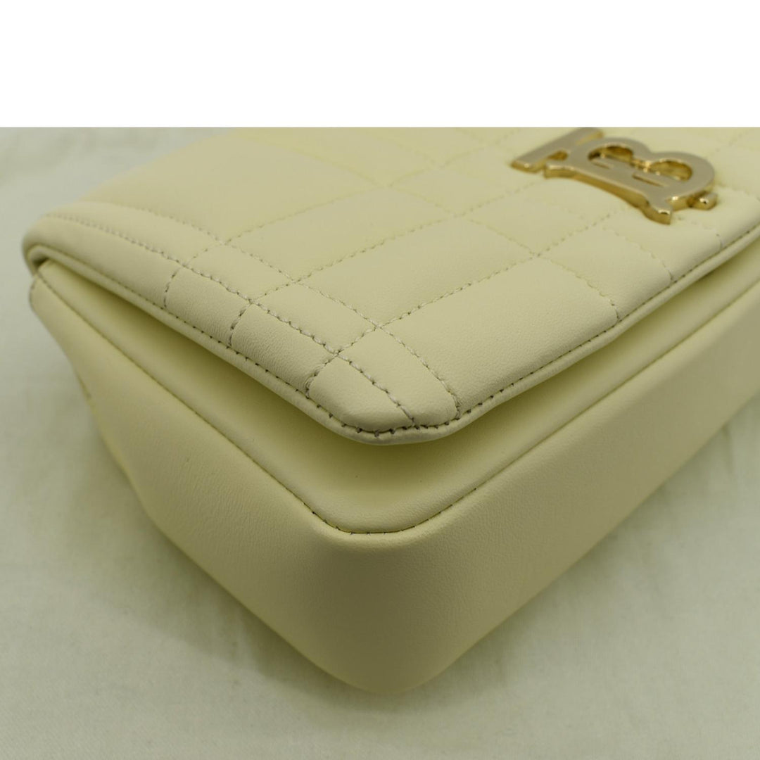 Burberry Lola Medium Quilted  Leather Shoulder Bag Cool Lemon