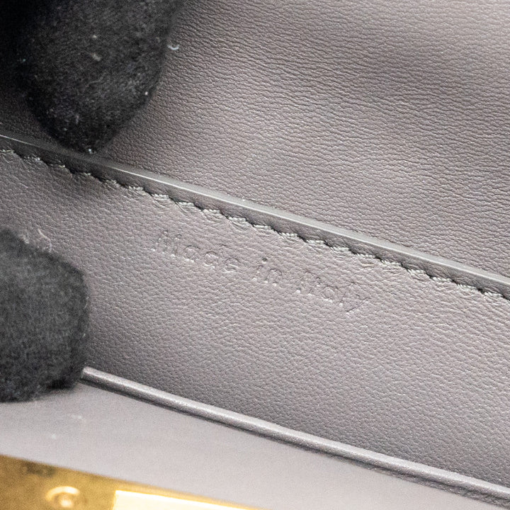 Celine mini clasp shoulder bag light grey leather