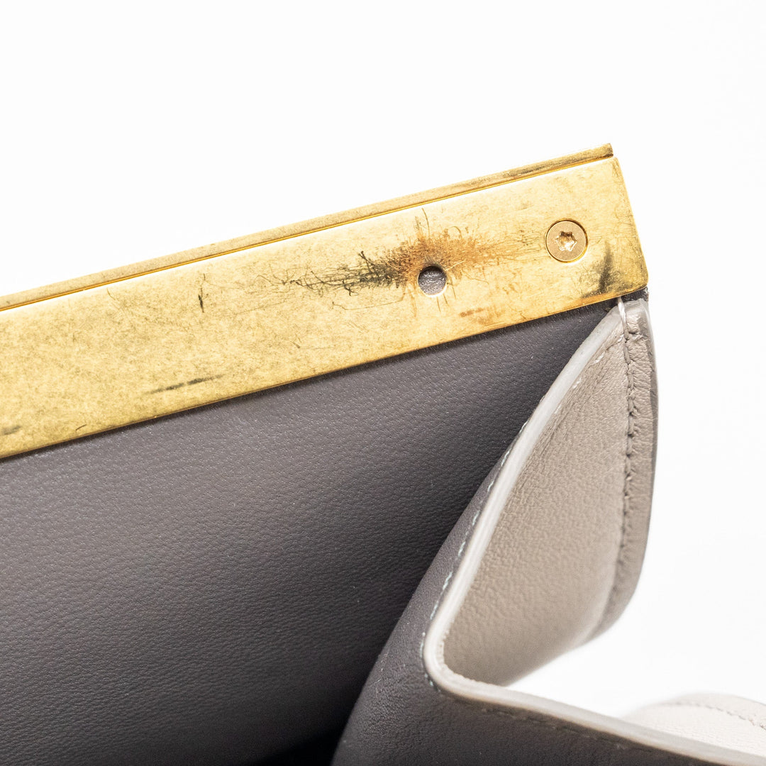 Celine mini clasp shoulder bag light grey leather