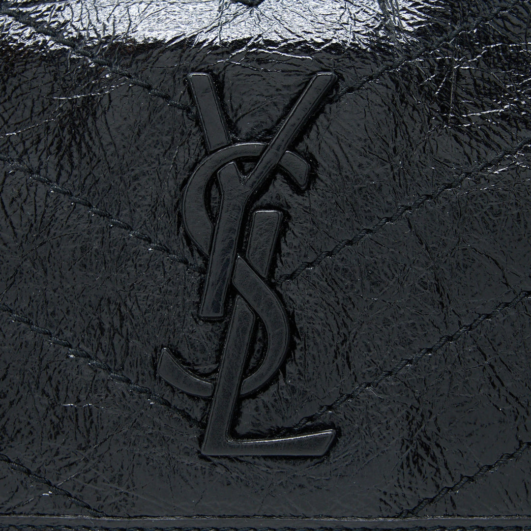 Saint Laurent Medium Niki Chain Bag Aged Calfskin Black Ruthenium Hardware