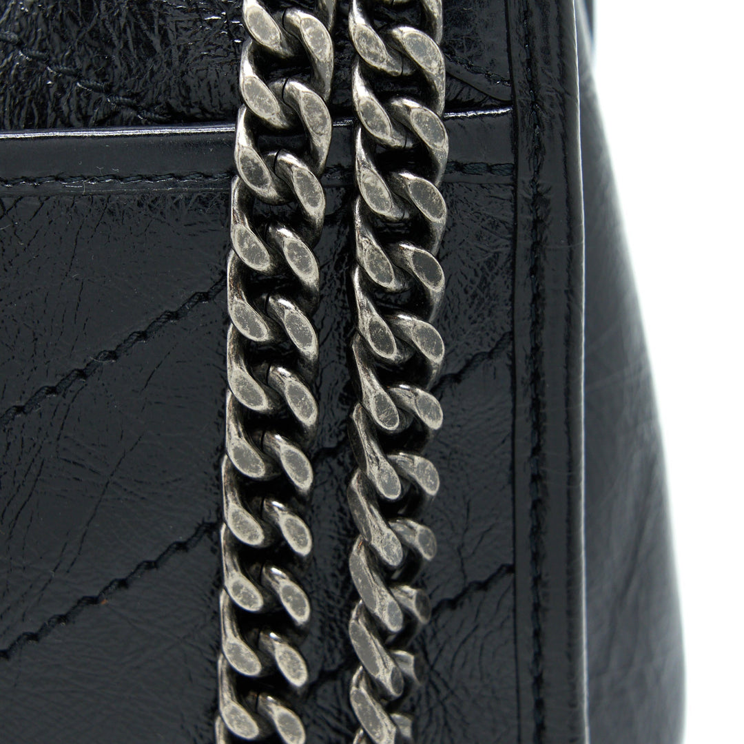 Saint Laurent Medium Niki Chain Bag Aged Calfskin Black Ruthenium Hardware