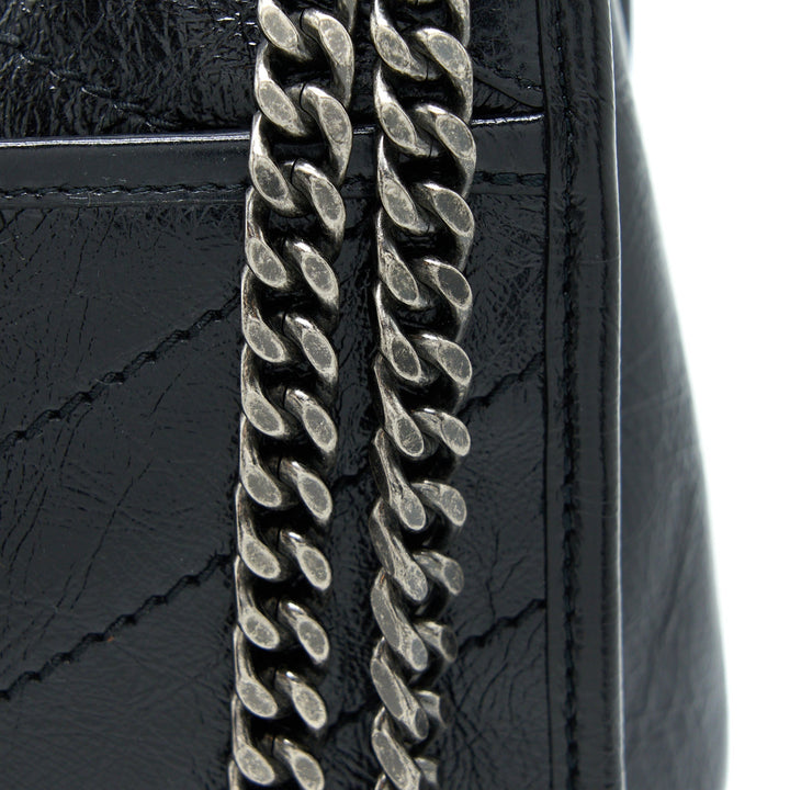 Saint Laurent Medium Niki Chain Bag Aged Calfskin Black Ruthenium Hardware