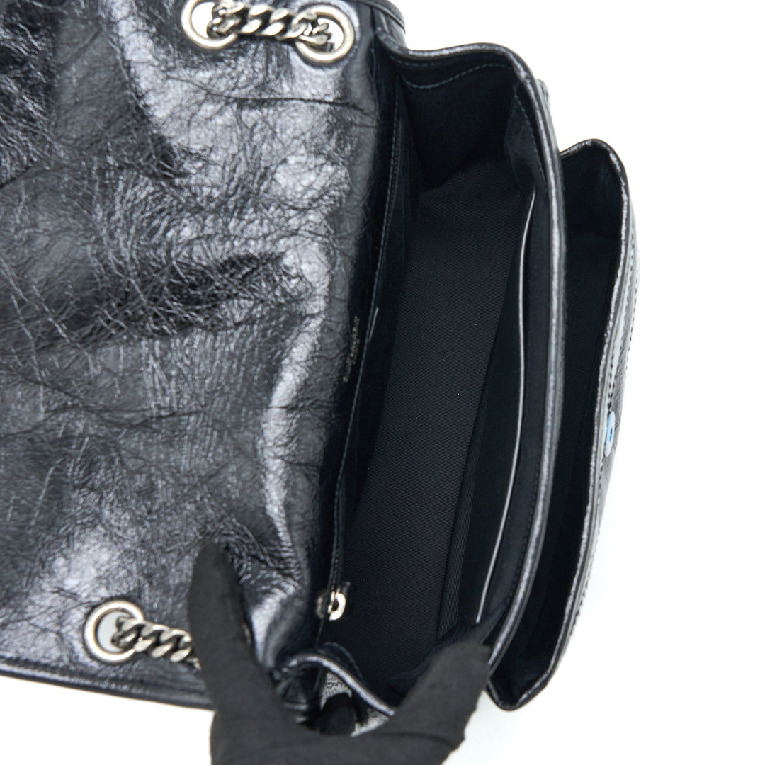 Saint Laurent Medium Niki Chain Bag Aged Calfskin Black Ruthenium Hardware
