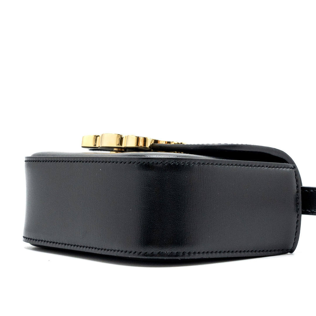 Celine Mini Claude Shiny Calfskin Black