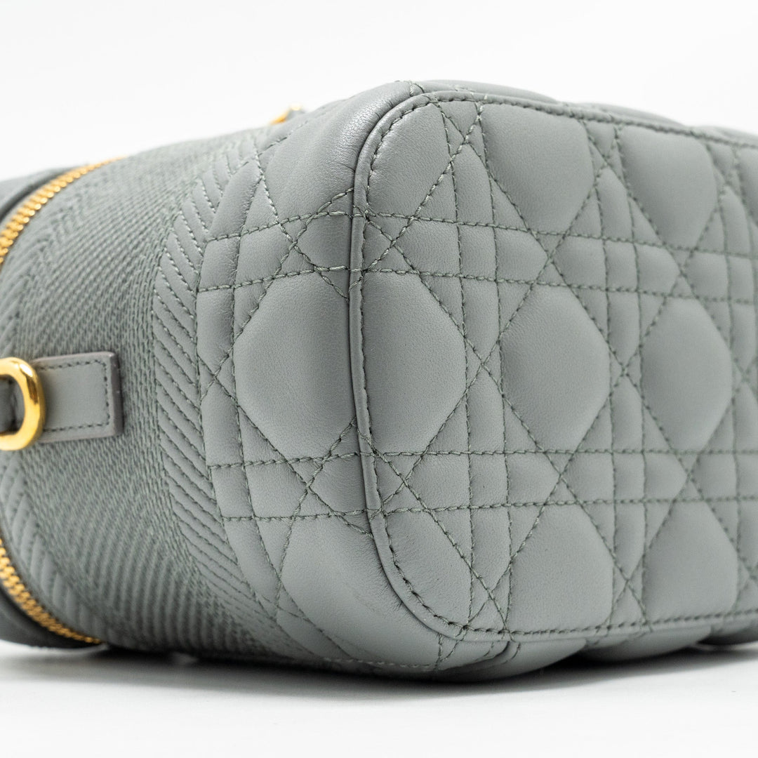 Top quality Dior Small Top quality Diortravel Vanity Case Cannage Lambskin Grey