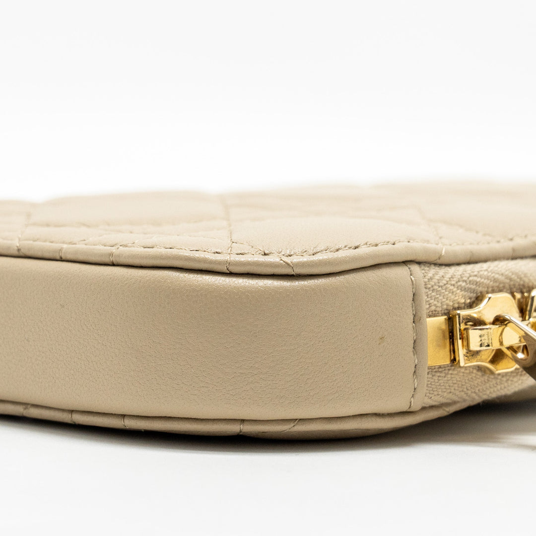 Top quality Dior Lady Top quality Dior Call'in Top quality Dior Phone Holder Cannage Lambskin Beige