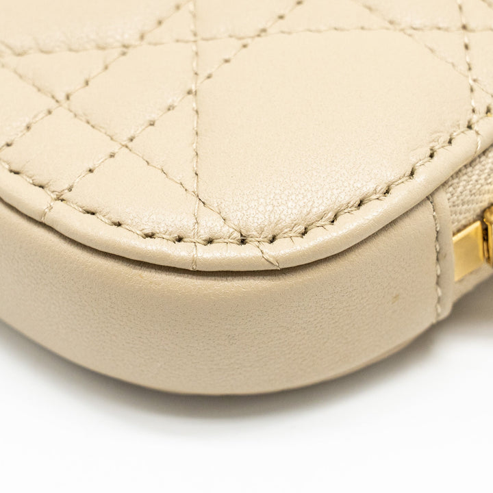 Top quality Dior Lady Top quality Dior Call'in Top quality Dior Phone Holder Cannage Lambskin Beige