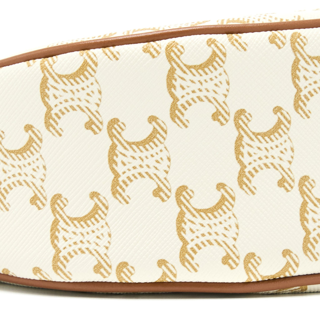 Celine Ava Bag in Triomphe Canvas/Calfskin White