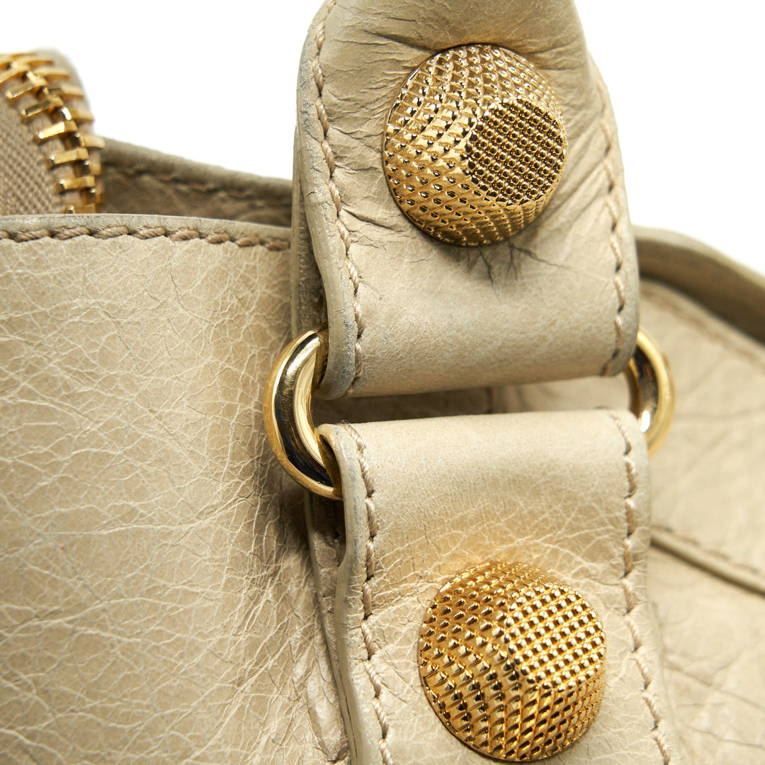 Top Quality Balenciaga Giant City Bag Beige GHW